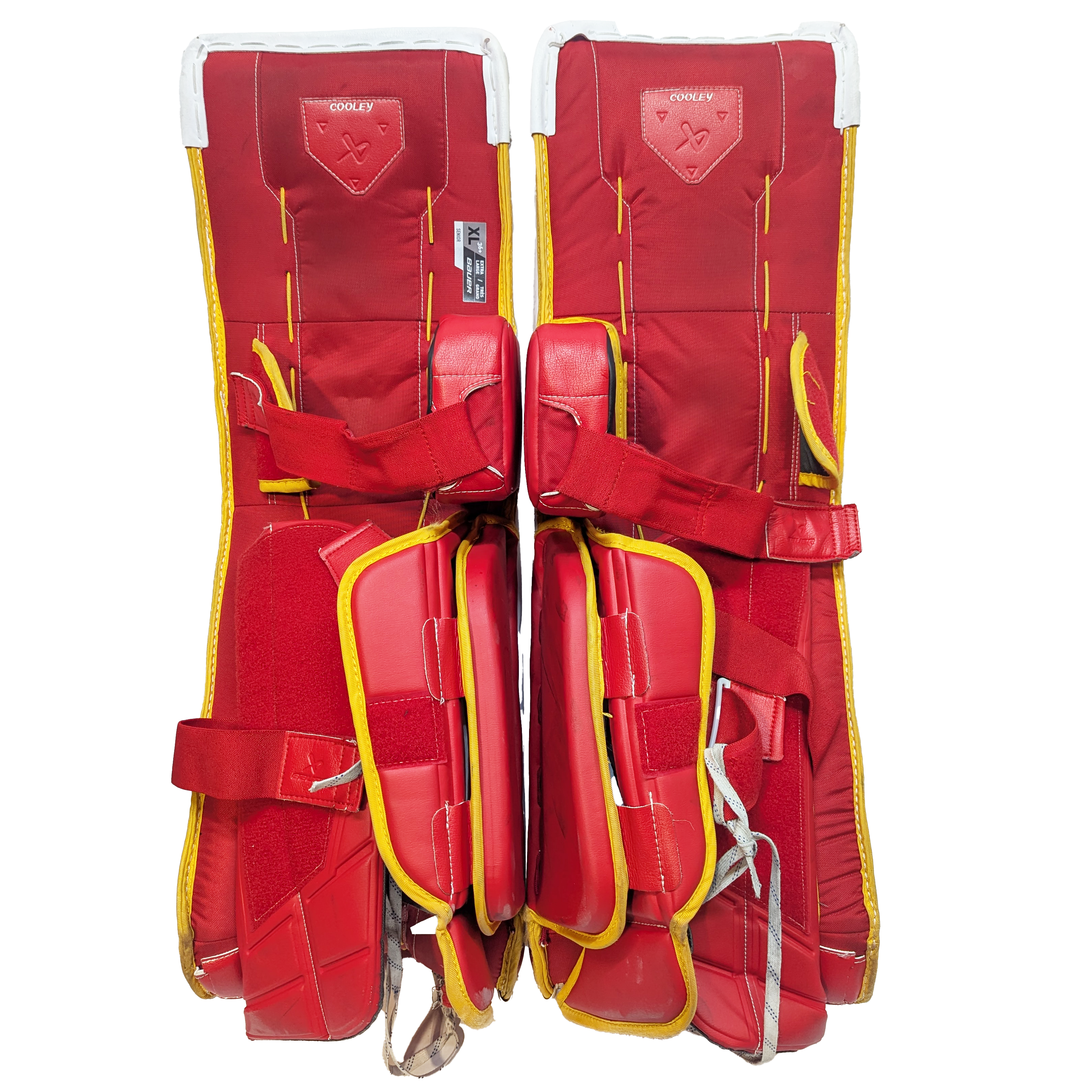Bauer Supreme Shadow - Ensemble complet de gardien de but AHL Pro Stock d'occasion (blanc/rouge/jaune)